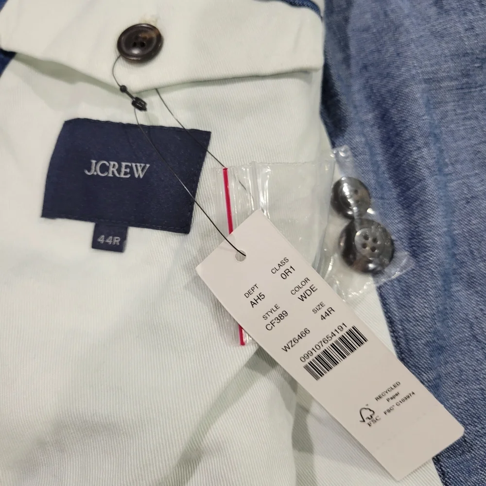 J.Crew Relaxed-fit suit jacket Blazer in Japanese denim CF398 Size 44R NWT $450